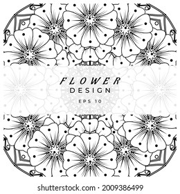 mehndi flower decorative ornament in ethnic oriental style. doodle ornament. outline hand draw.