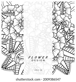 mehndi flower decorative ornament in ethnic oriental style. doodle ornament. outline hand draw.