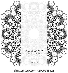 mehndi flower decorative ornament in ethnic oriental style. doodle ornament. outline hand draw.