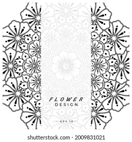 mehndi flower decorative ornament in ethnic oriental style. doodle ornament. outline hand draw.