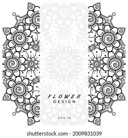 mehndi flower decorative ornament in ethnic oriental style. doodle ornament. outline hand draw.
