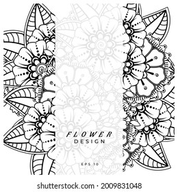 mehndi flower decorative ornament in ethnic oriental style. doodle ornament. outline hand draw.