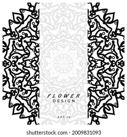 mehndi flower decorative ornament in ethnic oriental style. doodle ornament. outline hand draw.