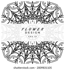mehndi flower decorative ornament in ethnic oriental style. doodle ornament. outline hand draw.