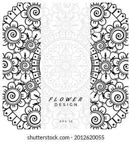 mehndi flower decorative ornament in ethnic oriental style. doodle ornament. outline hand draw.