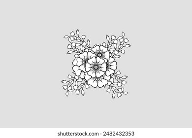 mehndi flower decorative ornament in ethnic oriental style Free Vector editable background