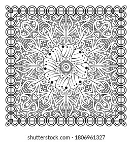 Mehndi flower for henna drawing and tattoo. decoration in ethnic oriental, indian style. Vector EPS 10.