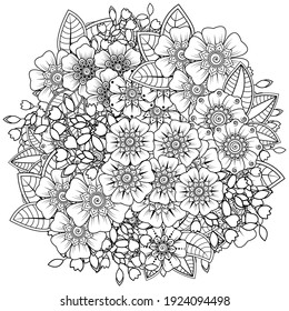 Hand Drawn Zentangle Flowers Adult Anti Stock Vector (Royalty Free ...