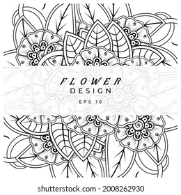 Mehndi flower for henna, mehndi, tattoo, decoration. decorative ornament in ethnic oriental style. doodle ornament. coloring book page.