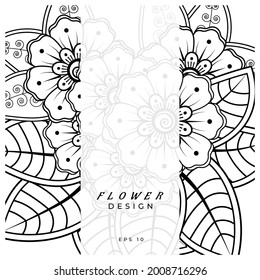 Mehndi flower for henna, mehndi, tattoo, decoration. decorative ornament in ethnic oriental style. doodle ornament. coloring book page.