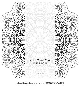 Mehndi flower for henna, mehndi, tattoo, decoration. decorative ornament in ethnic oriental style. doodle ornament. coloring book page.