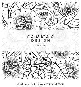 Mehndi flower for henna, mehndi, tattoo, decoration. decorative ornament in ethnic oriental style. doodle ornament. coloring book page.