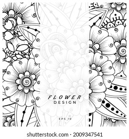 Mehndi flower for henna, mehndi, tattoo, decoration. decorative ornament in ethnic oriental style. doodle ornament. coloring book page.