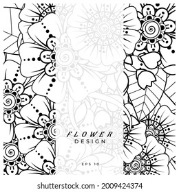 Mehndi flower for henna, mehndi, tattoo, decoration. decorative ornament in ethnic oriental style. doodle ornament. coloring book page.