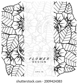 Mehndi flower for henna, mehndi, tattoo, decoration. decorative ornament in ethnic oriental style. doodle ornament. coloring book page.