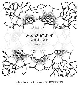 Mehndi flower for henna, mehndi, tattoo, decoration. decorative ornament in ethnic oriental style. doodle ornament. coloring book page.