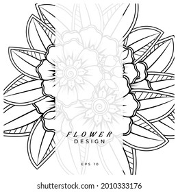 Mehndi flower for henna, mehndi, tattoo, decoration. decorative ornament in ethnic oriental style. doodle ornament. coloring book page.