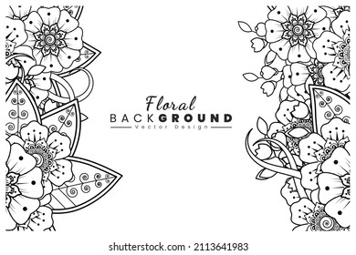 Flor mehndi para henna, mehndi, tatuajes, decoración. Ornamento decorativo de estilo étnico oriental, adorno de garabatos, dibujo a mano en contorno. Coloreando la página del libro.