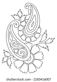 Mehndi Flower Outline Hand Draw Adult Stock Vector (Royalty Free ...