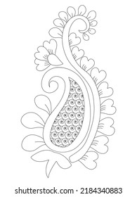 Mehndi Flower Outline Hand Draw Adult Stock Vector (Royalty Free ...