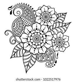 Mehndi Flower Pattern Henna Drawing Tattoo Stock Vector (Royalty Free ...