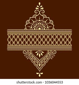 Mehndi flower pattern for Henna drawing and tattoo. Decoration in ethnic oriental, Indian style.