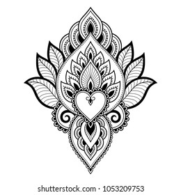 Mehndi Flower Pattern Henna Drawing Tattoo Stock Vector (Royalty Free ...