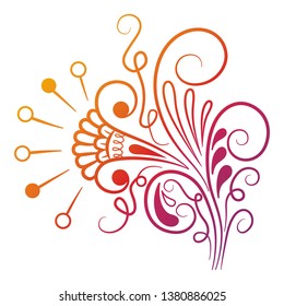 Mehndi flower pattern for Henna drawing and tattoo. Decoration in ethnic oriental, Indian style