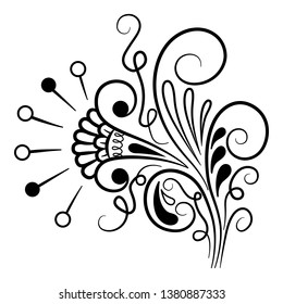 Mehndi flower pattern for Henna drawing and tattoo. Decoration in ethnic oriental, Indian style
