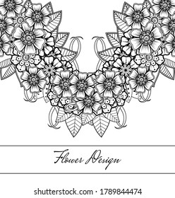 Mehndi Blumenmuster für Henna Zeichnung und Tattoo. Dekoration im orientalischen, indischen Stil.