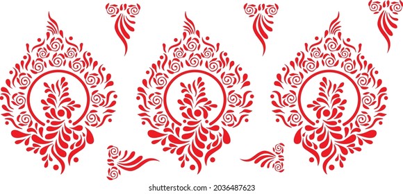 Mehndi Blumenmuster für Henna Zeichnung und Tattoo. 