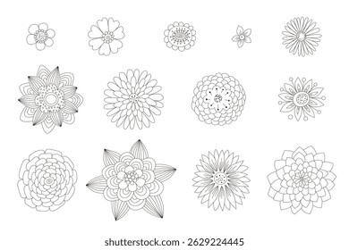 Mehndi flor padrão para Henna desenho e tatuagem. . Doodle ornamento. Ilustração vetorial de desenho à mão do contorno.