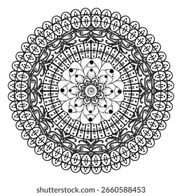 Mehndi flower pattern for Henna drawing and tattoo. Decoration in ethnic oriental  Indian style. Doodle ornament. Outline hand draw vector illustration.