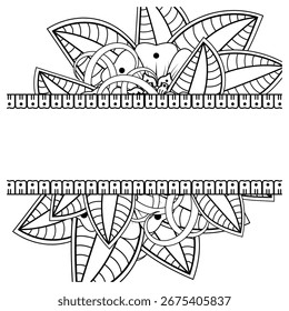 Mehndi flower pattern for Henna drawing and tattoo. Decoration in ethnic oriental  Indian style. Doodle ornament. Outline hand draw vector illustration.