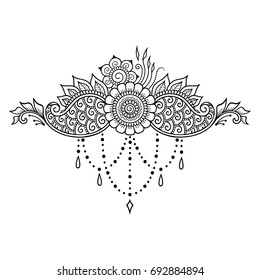 Ethnic Floral Zentangle Doodle Background Pattern Stock Vector (Royalty ...