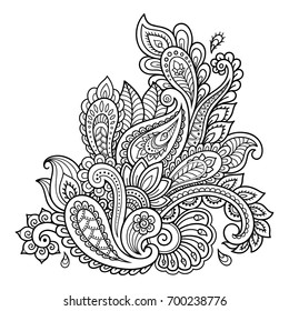 Mehndi Flower Pattern Henna Drawing Tattoo Stock Vector (Royalty Free ...