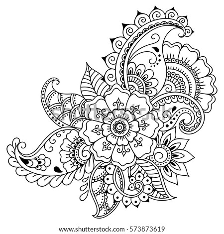  Mehndi  Flower Pattern Henna  Drawing  Tattoo Stock Vector 