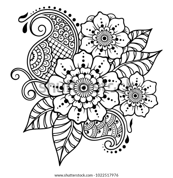 Mehndi Flower Pattern Henna Drawing Tattoo Stock Vector (Royalty Free ...