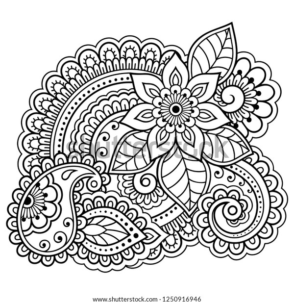 Mehndi Flower Pattern Henna Drawing Tattoo Stock Vector (Royalty Free ...