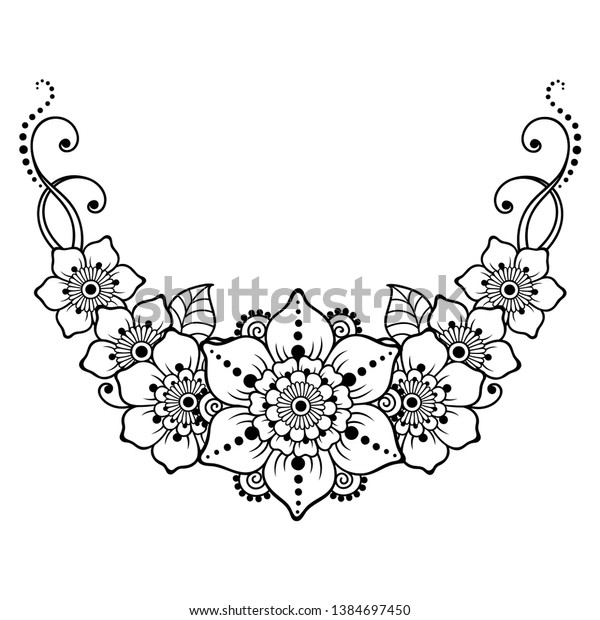Mehndi Flower Pattern Henna Drawing Tattoo Stock Vector (royalty Free 