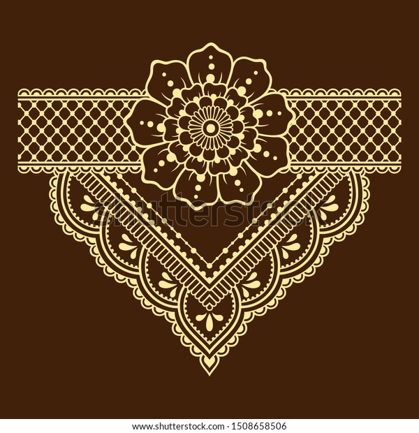 Mehndi Flower Pattern Henna Drawing Tattoo Stock Vector (Royalty Free ...