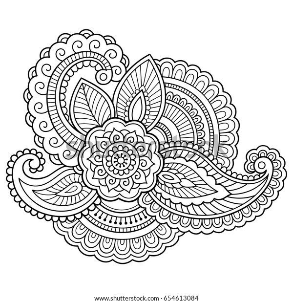 Mehndi Flower Pattern Henna Drawing Tattoo Stock Vector (Royalty Free ...