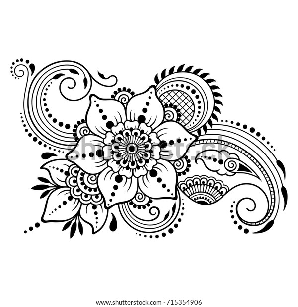 Mehndi flower pattern for Henna\
drawing and tattoo. Decoration in ethnic oriental, Indian\
style.