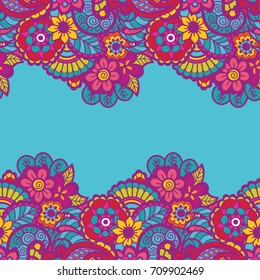 Mehndi horizontal background. Paisley background. Vector illustration