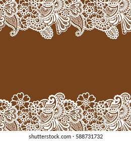 Mehndi horizontal backrtound. Paisley background. Vector illustration
