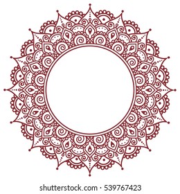 Mehndi, Indian Henna Tattoo Pattern Or Background