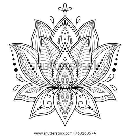 Mehndi  Lotus Flower  Pattern Henna  Drawing  Stock Vector 