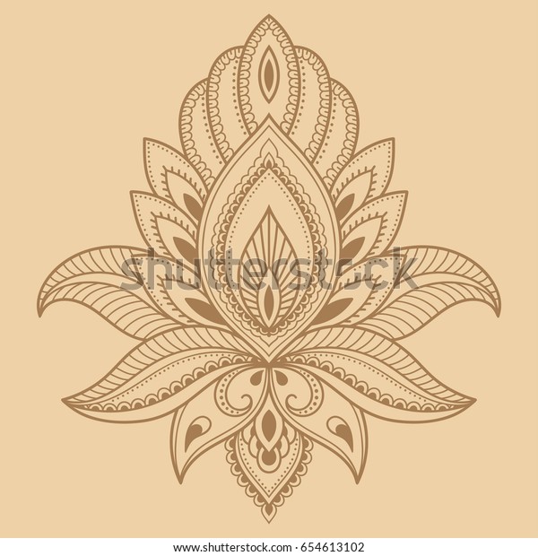 Mehndi Lotus Flower Pattern Henna Drawing Stock Vector Royalty Free 654613102 1261