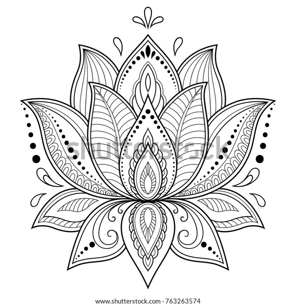 Image Vectorielle De Stock De Motif De Fleur De Lotus Mehndi