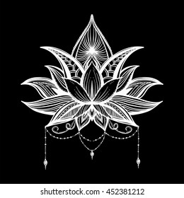 Mehndi lotus flower, vector